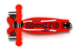 Самокат Maxi Micro Deluxe Glow Plus (светящийся) LED красное сияние