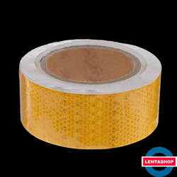 Жёлтая светоотражающая лента 50 мм х 15 м