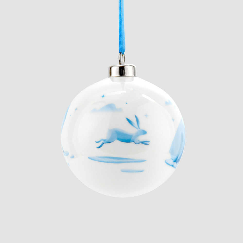 Набор из 3 елочных шаров Farforite «Мишки на севере» в подарочной коробке