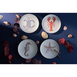 Набор из четырех тарелок Aquarium из коллекции Sea treasures, Ø21,5 см
