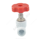 Клапан (вентиль) PP-R запорный белый Дн 20х90гр внутренняя пайка VALFEX 10146020