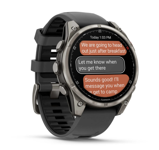 Умные часы Garmin Fenix 8 PRO, 47 мм, AMOLED, Sapphire, Titanium with Graphite/Black Silicone Band