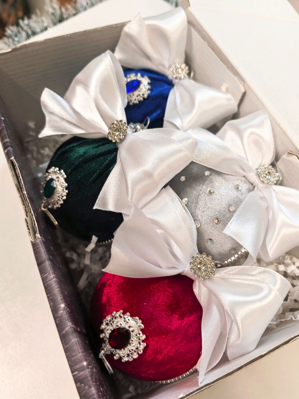 Ёлочные игрушки "БАРХАТ" 4шт