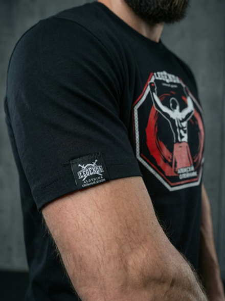 Футболка спортивная хлопковая мужская черная LEGENDA Чемпион