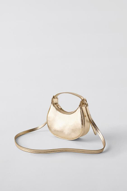 ZARA МИНИ-СУМКА С РЕМНЕМ ЧЕРЕЗ ПЛЕЧО, ЗОЛОТИСТЫЙ