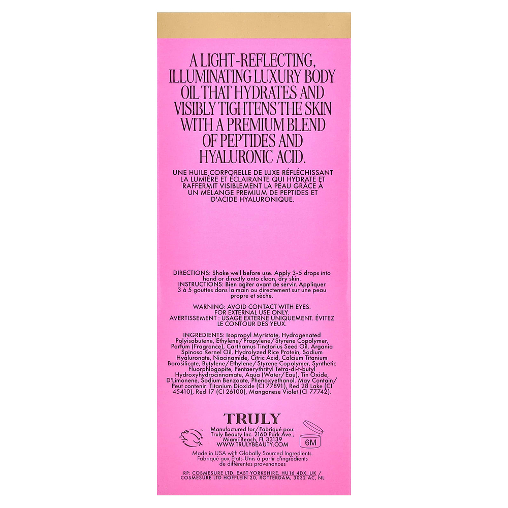 Truly Beauty, дня рождения, роскошное масло для тела, 90 мл (3,1 жидк. унции)
