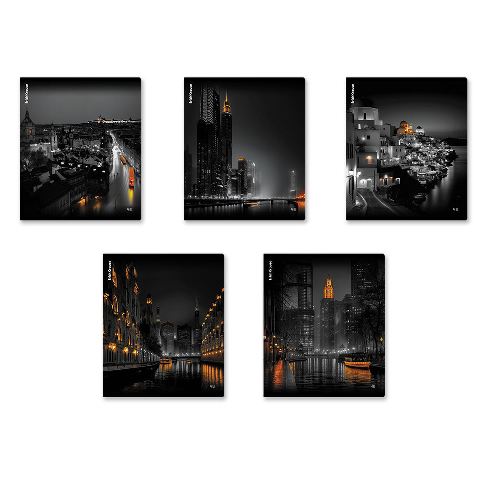 Тетрадь А5 48л кл. Erich Krause "Urban Lights" глянцевая ламинация MIX-PACK