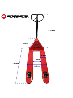 Тележка гидравлическая ручная 3т (ручной и ножной спуск,длина вил 1220мл,материал колес:полиуритан,min 80мм.max 200мм) Forsage F-AC3.0