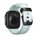 Спортивный ремешок Nomad Rocky Point Band Limited Edition Icy Blue Glow для Apple Watch 44, 45, 46 мм и Ultra 2–3 Водостойкий ремешок из фторэластомера с классической застёжкой из титана 5-го класса. На запястье обхватом 145–195 мм