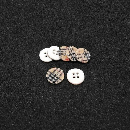 Т62 декор пришив.элемент, 11 мм, цв.черно-беж клетка