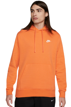 Мужская теннисная кофта Nike Sportswear Club Fleece Pullover Hoodie - bright mandarin/bright mandarin/white