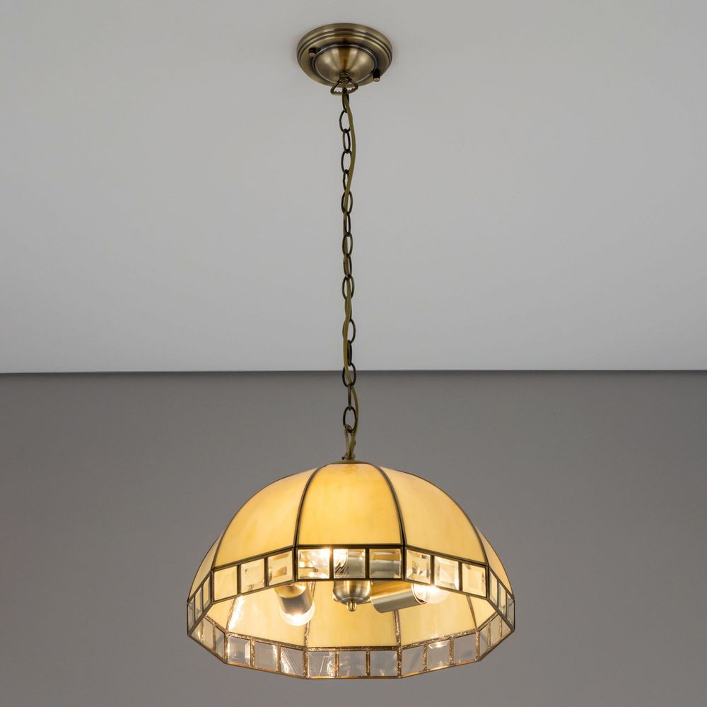 Citilux Шербург-1 CL440131 Люстра витражная подвесная Бронза