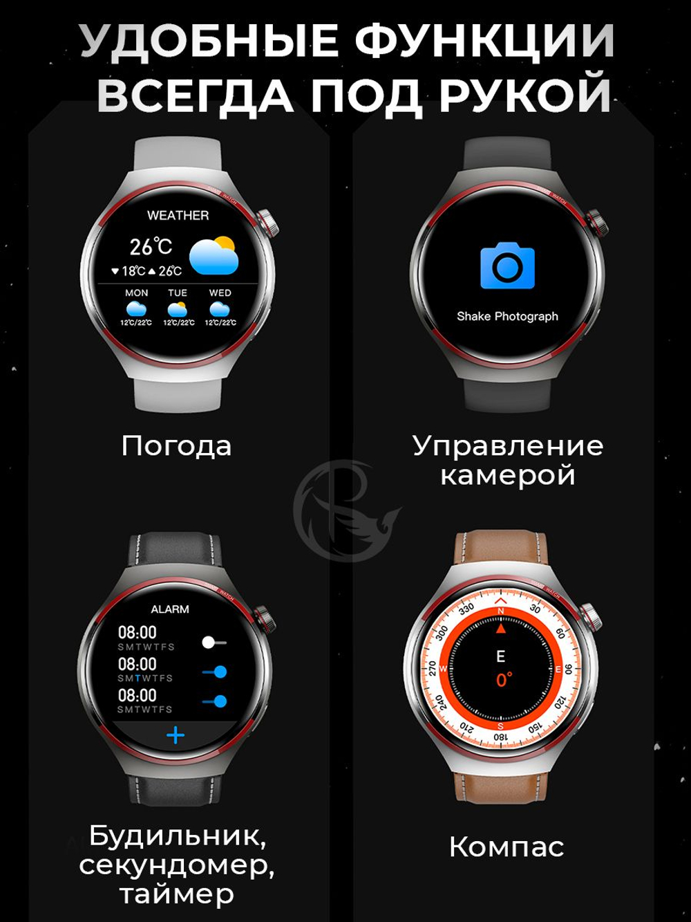 Смарт часы PARASMART Cyber 4PRO, серебристый