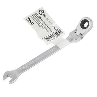 Ключ комбинированный трещоточный c шарниром 7мм FORCEKRAFT FK-75707F