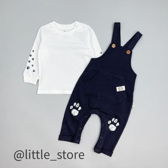 Комбинезон со свитшотом "Лапки" Графит