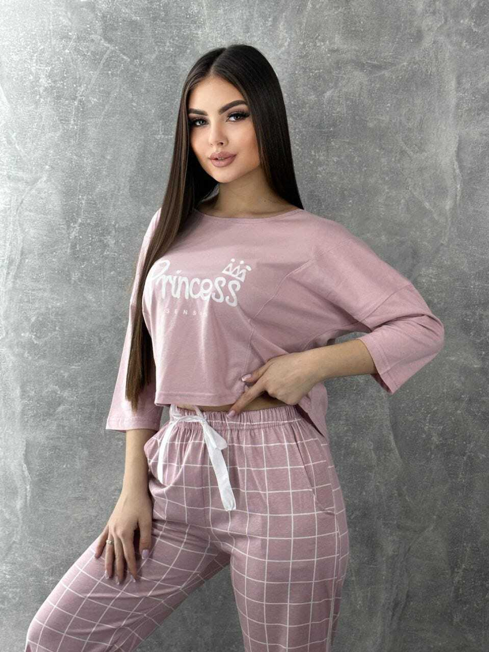 Пижама жен. х/б штаны+футболка дл/р 6653