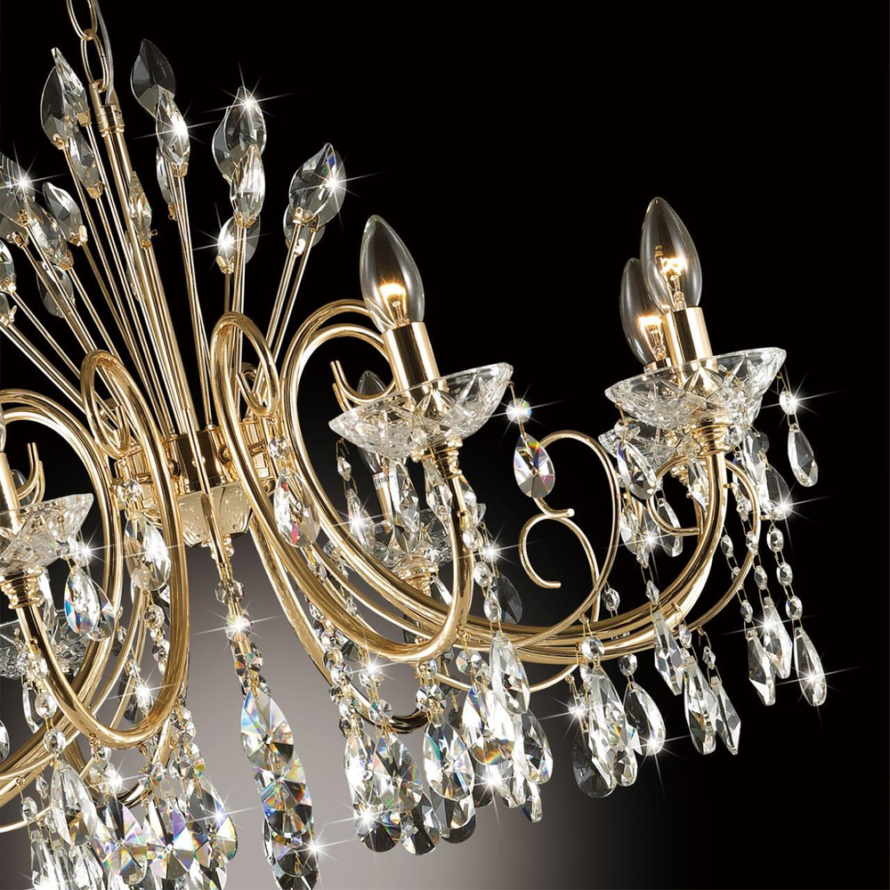 4977/8 HALL ODL23 649 золотой/хрусталь Люстра E14 8*40W VERSIA