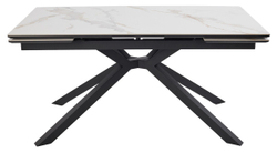 Стол ТАНГО 160 CALACATTA GOLD , керамика / Черный каркас, М-City