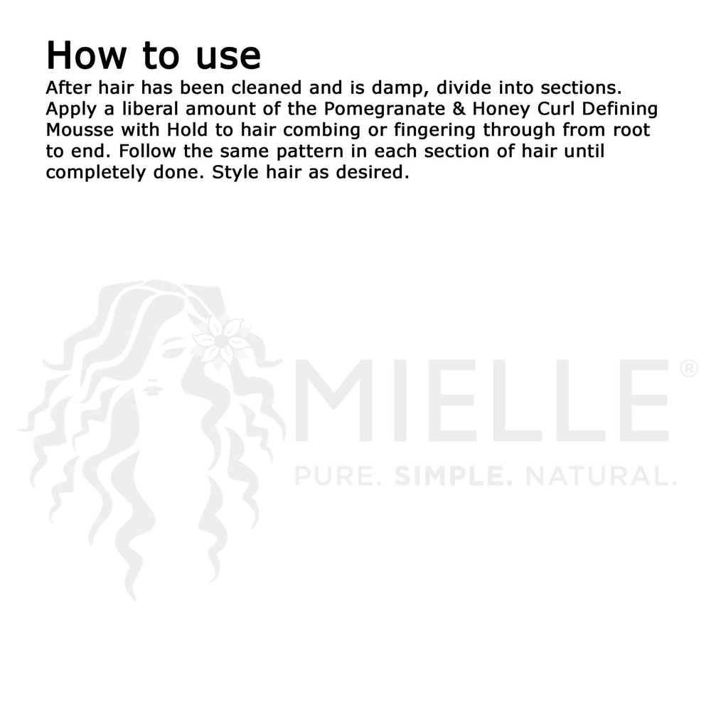 Mielle, Мусс для фиксации локонов, гранат и мед, 222 мл (7,5 жидк. унц.)