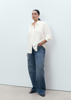 Блузка из струящейся ткани с длинными рукавами