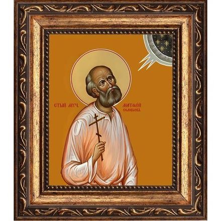 Матфей Соловьёв святой мученик. Икона на холсте.