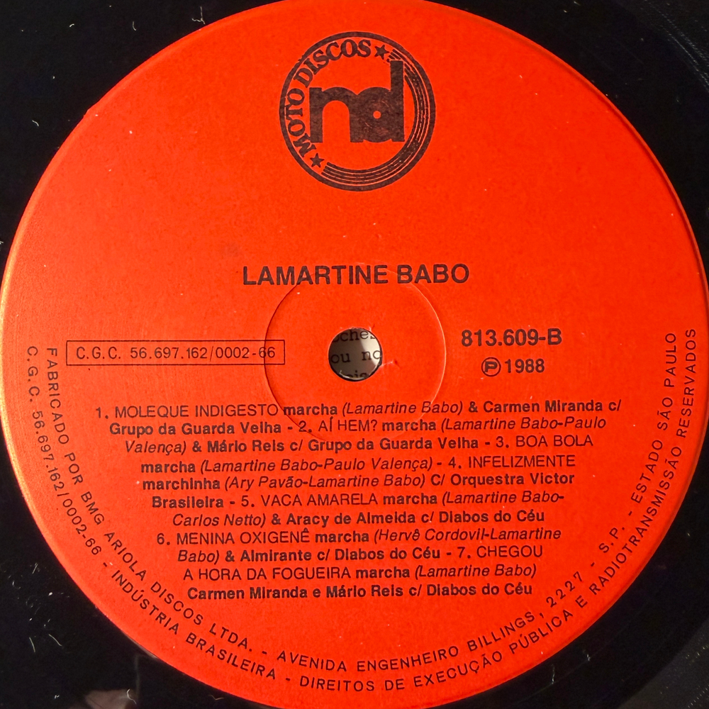 Lamartine Babo ‎– A Música Popular No Rio de Janeiro (Бразилия 1988г.) Т