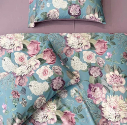 Комплект постельного белья ZEPHYR HOME ЕВРО пг. Мако-Сатин,Египетский хлопок Голубой