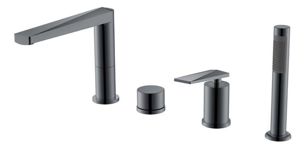 Boheme Смеситель врезной на борт ванны VENTURO Shine Gun Metall