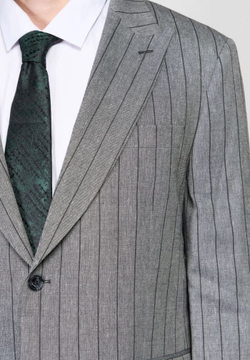 Мужской костюм двойка в полоску (серый) В80