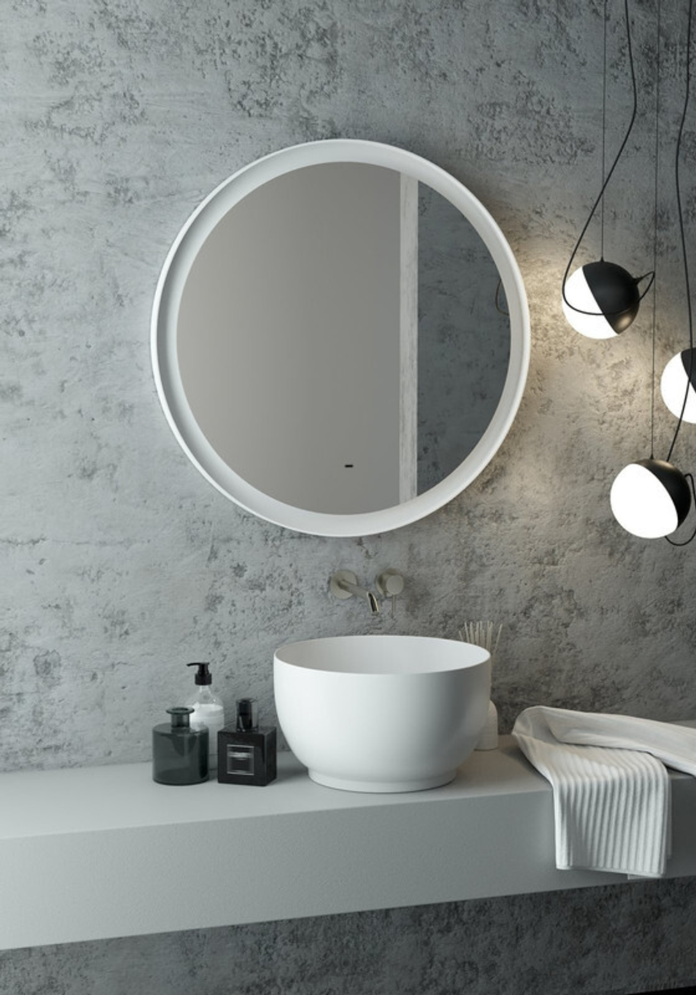 Зеркало "Planet white Led" D 800 с бесконтактным сенсором