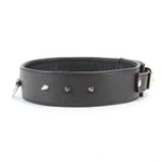 Коричневый кожаный ошейник увеличенного размера