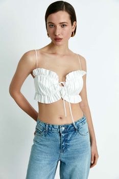 Топ-бюстье драпированный из тафты