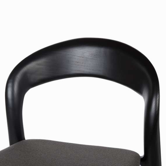 Полубарный стул Esse 65 см, черный, тёмно-серая обивка