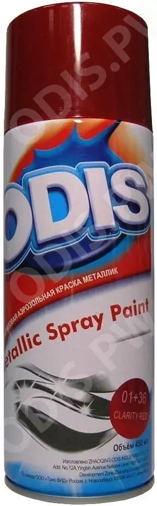 Краска-спрей ODIS ярко-красный металлик №01+36 450мл (12)