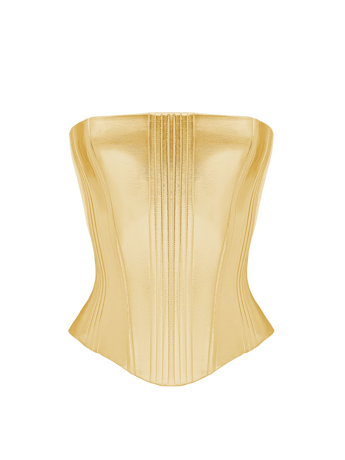 Топ корсетного типа из лаке с открытыми плечами