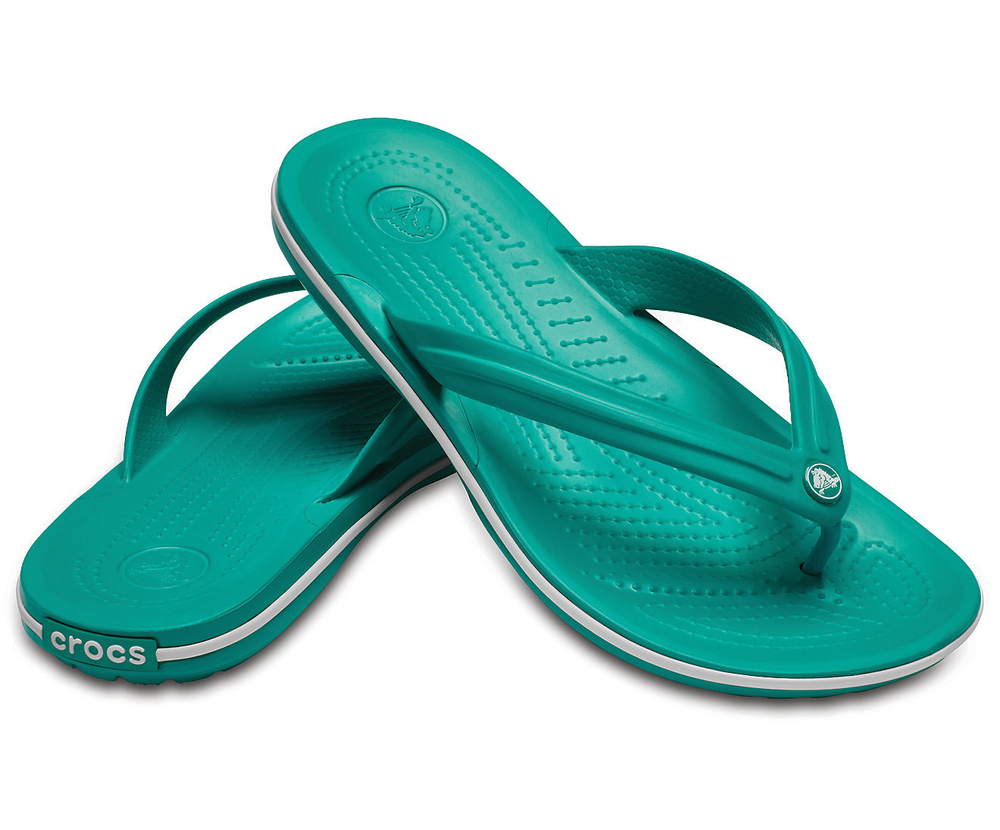 Шлепанцы Crocs Crocband Flip Tropical Teal/White