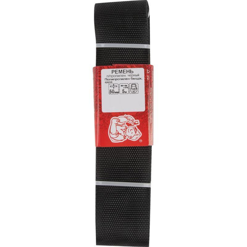 РЕМЕНЬ ПОЛИПР СТРОЙБАТ 50ММ (ЧЕРНЫЙ 5 М)