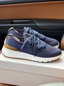 Мужские кроссовки Brunello Cucinelli синего цвета