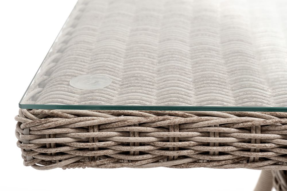 "Латте" плетеный стол из искусственного ротанга 200х90см, цвет бежевый