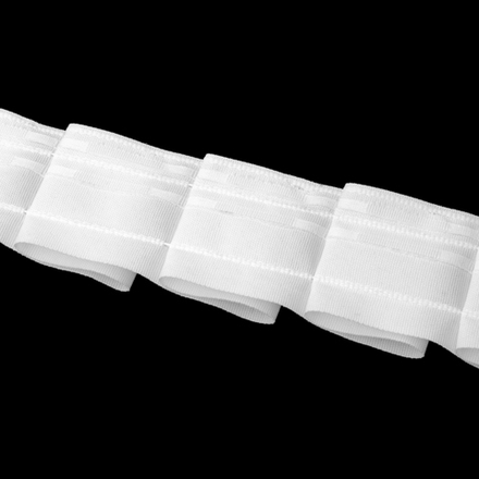 Шторная лента Oz-Is арт. 3857, левосторонние складки, коэф сборки 1:3,0, цвет белый (ширина 65 mm)