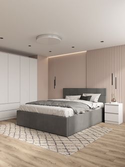 Кровать Квадро 1,6 Графит Софт, ДСВ-Мебель, г. Пенза