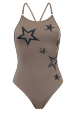 Слитный купальник Shining star с пайетками (Размер: S) (Цвет: красный)