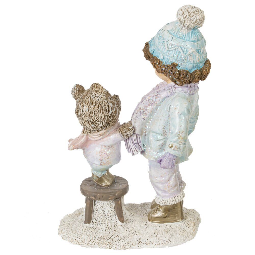 GAEM Фигурка декоративная "Мальчик и медвежонок", L9 W5 H13,5 см