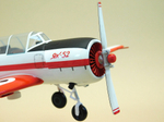 Модель самолета Як-52 (М1:30, ДОСААФ СССР,с выпущенными шасси)