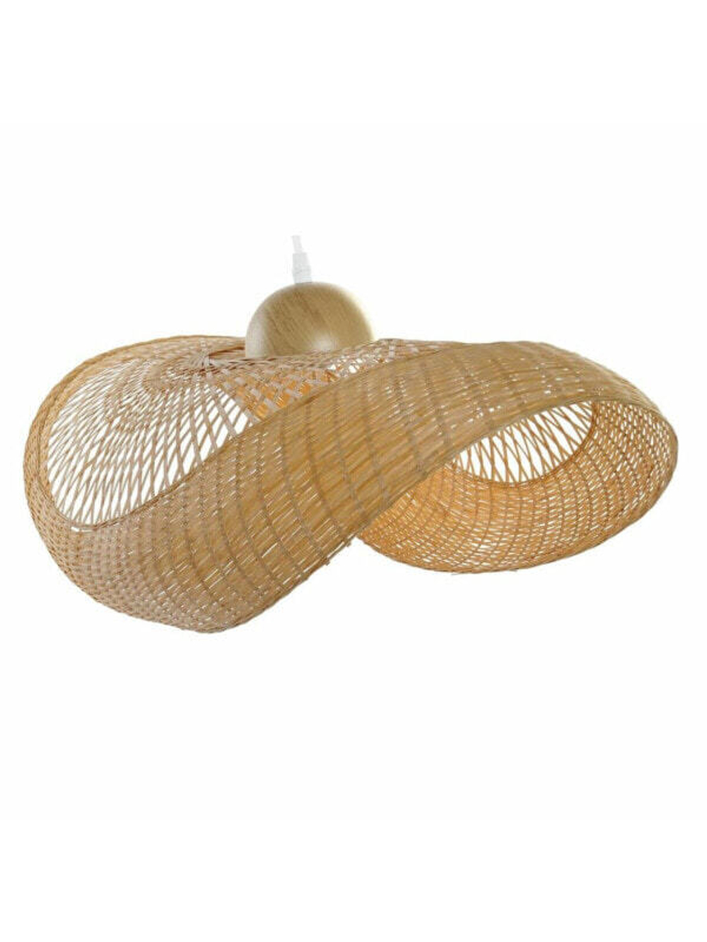 Потолочный светильник DKD Home Decor Коричневый Бамбук 40 W Соломенная шляпа с большими полями 220 V 70 x 34 x 20 cm