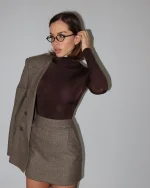 Юбка в клетку, Коричневый