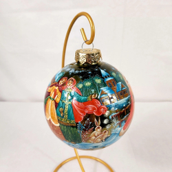 Шар новогодний с круговой росписью "Морозко" в коробке