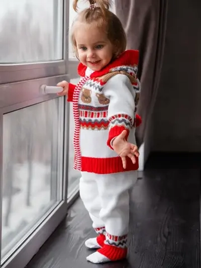 Костюм вязаный для малышей для новорожденных "Мишки"