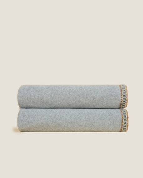 Плед 160х200 Frati Home Soft Bamboo Perla серый с тесьмой Coco