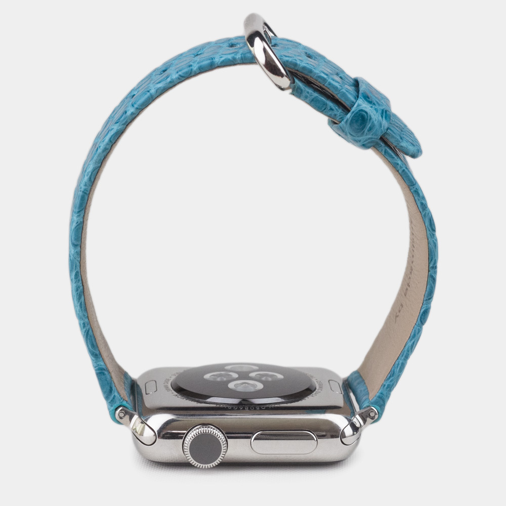 Ремешок для Apple Watch 44/45/46 mm из кожи аллигатора, цвета тиффани